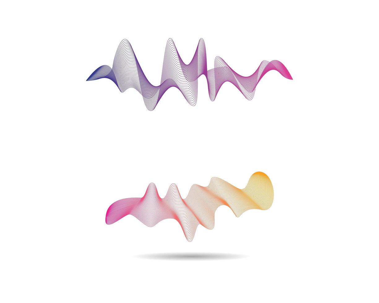 Wave line set design vector