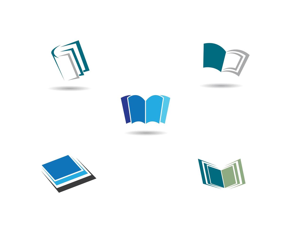 Set of book logo template vector