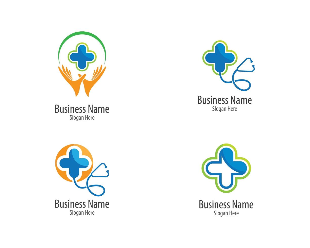 conjunto de diseño de logotipo médico vector