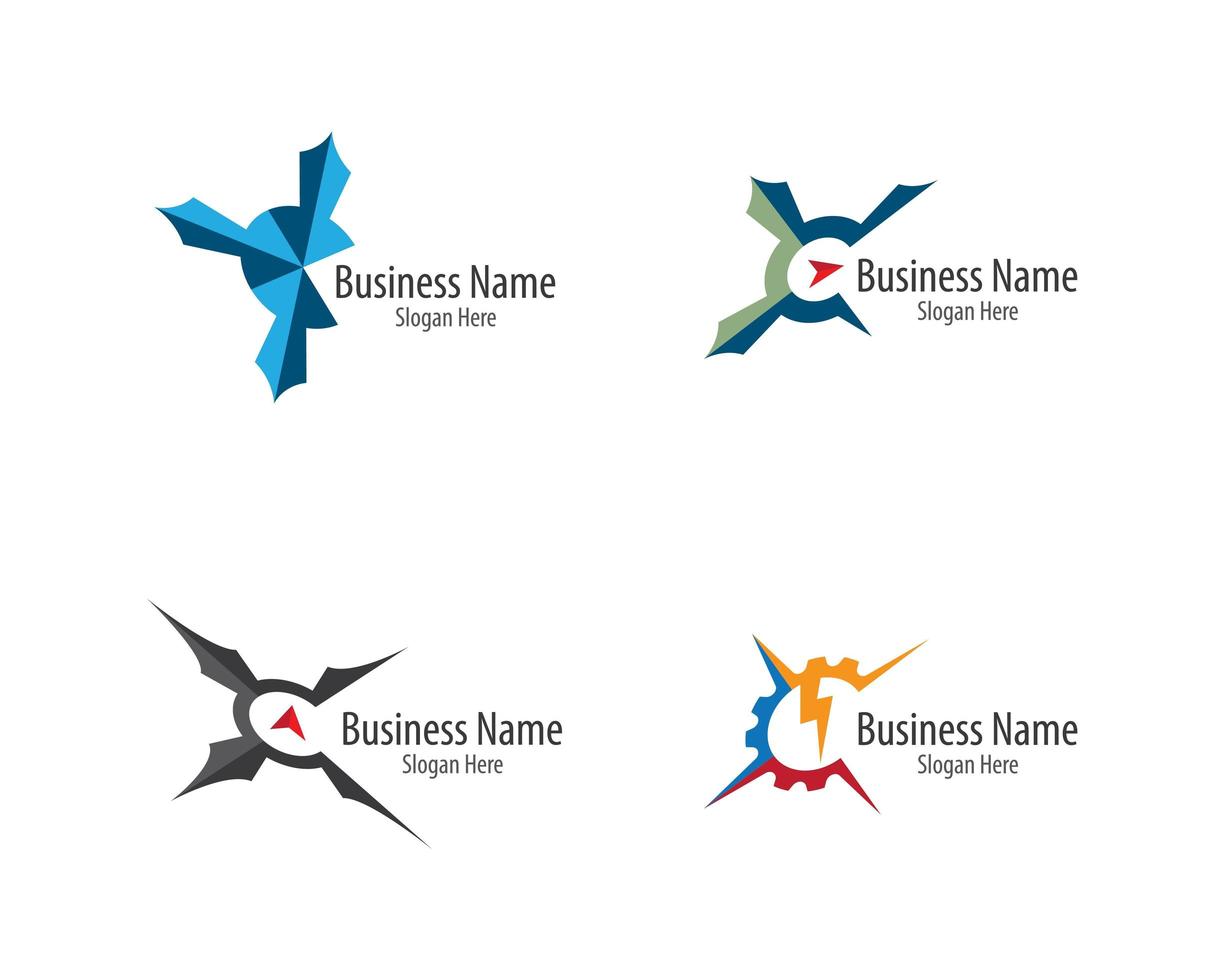 Compass logo set template  vector