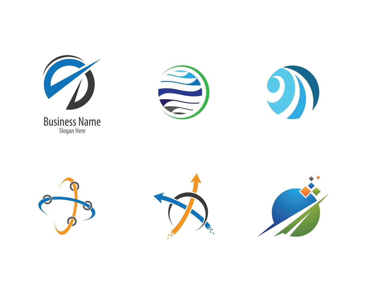 Set of global logo design vector
