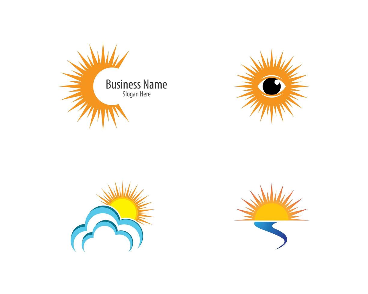 set of sun logo images vector