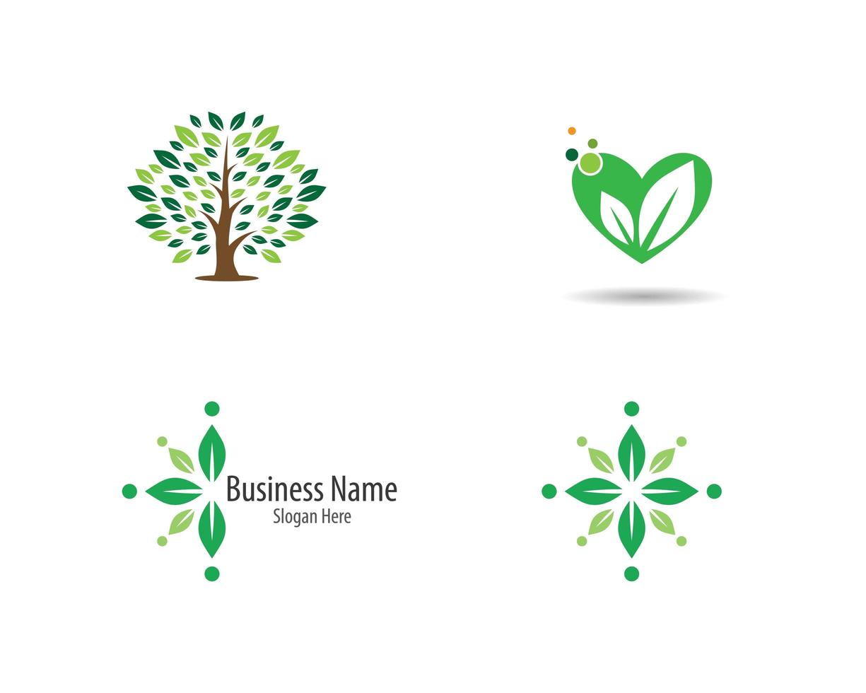 ecología logo set vector illustration
