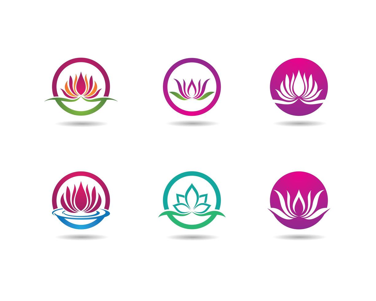 Beauty flower logo set  vector