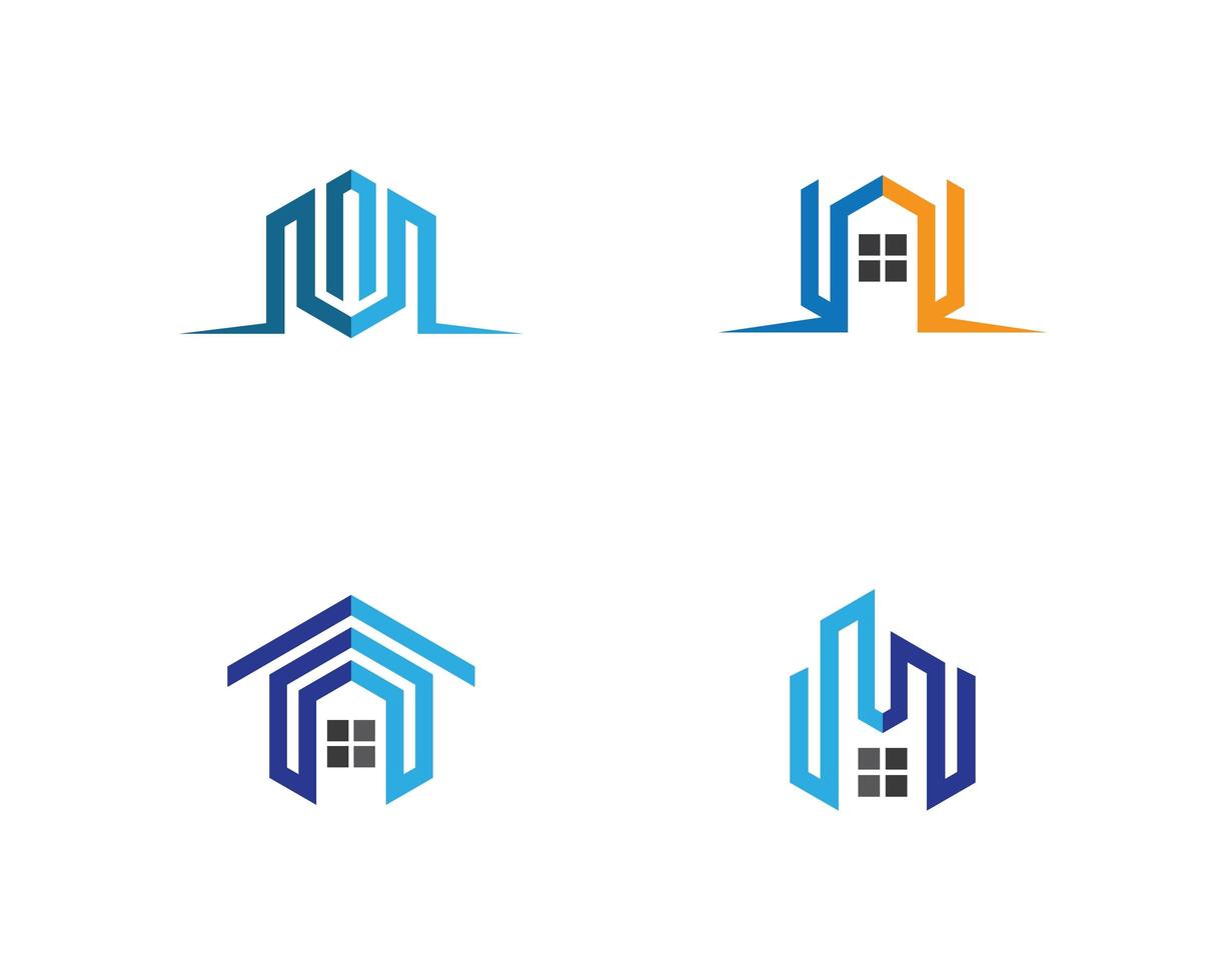 Real estate set logo vector