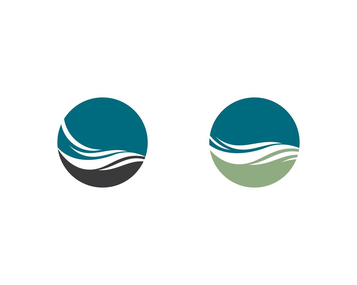 Water wave set logo vector