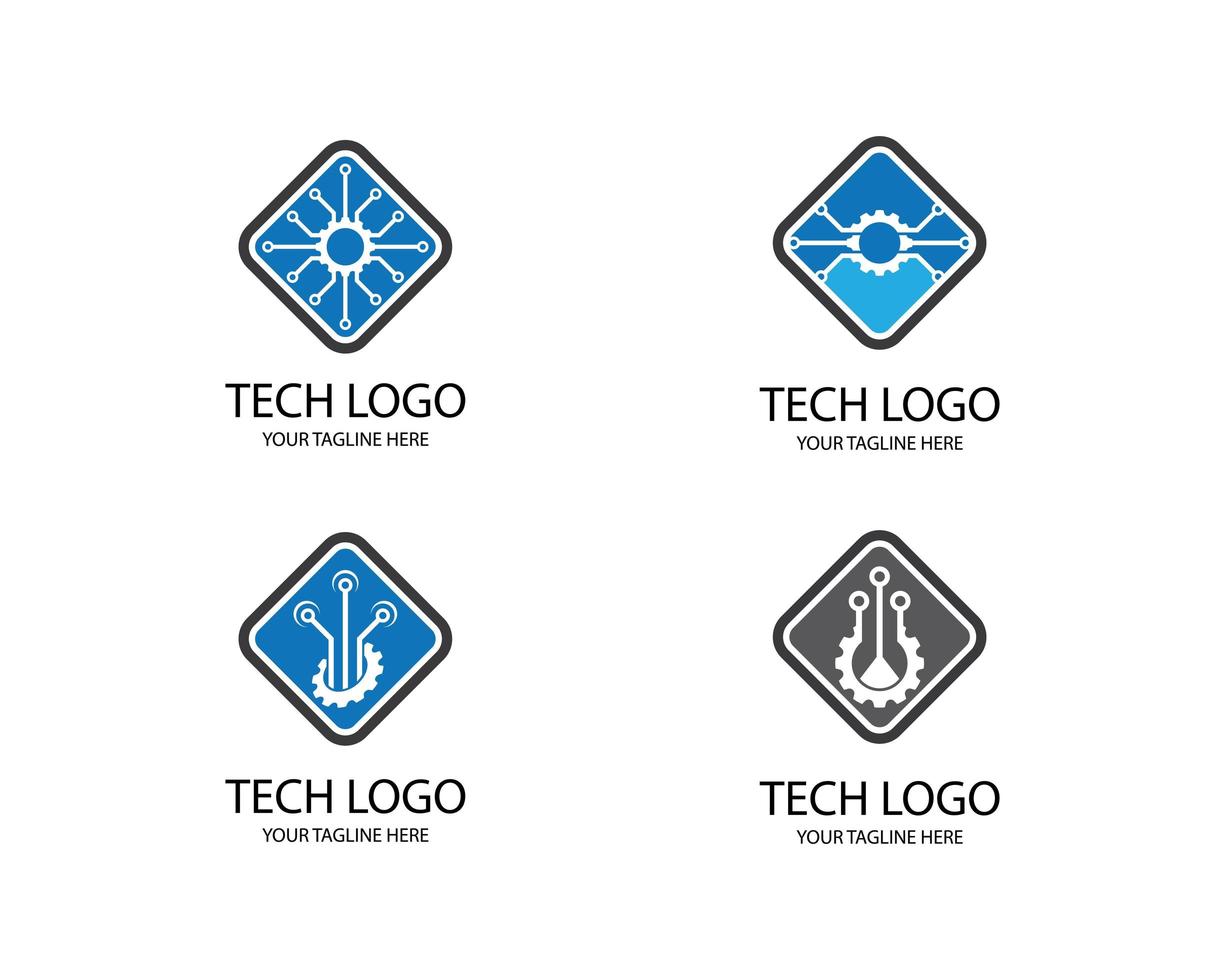 Technology logo set  vector