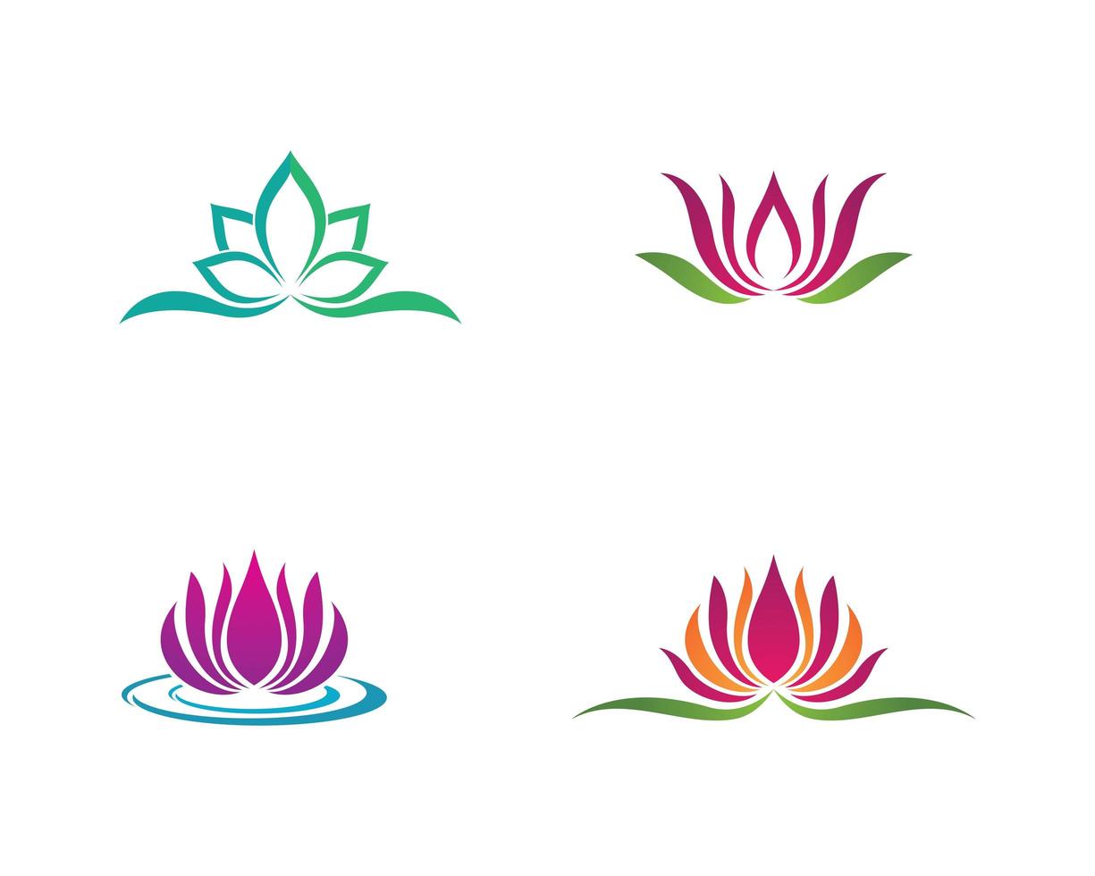 Beauty flower logo set design vector