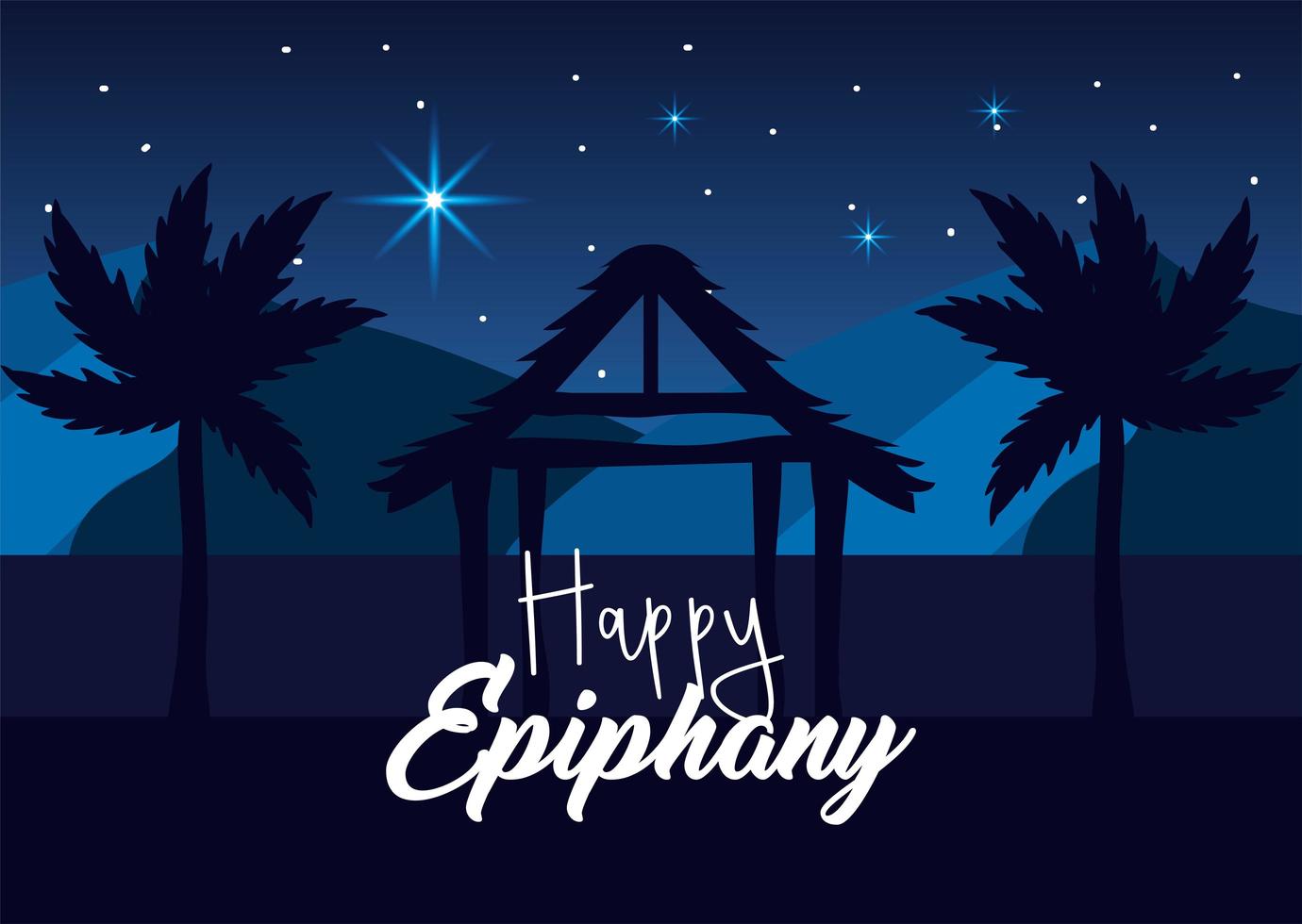 Happy epiphany greeting card vector
