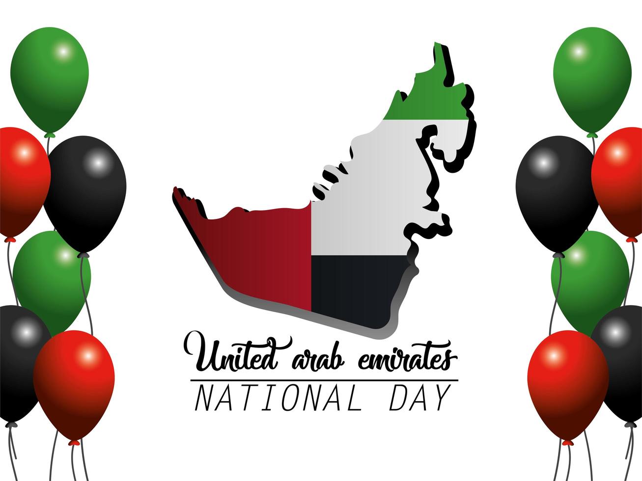 bandera de los emiratos árabes unidos para celebrar el día nacional vector