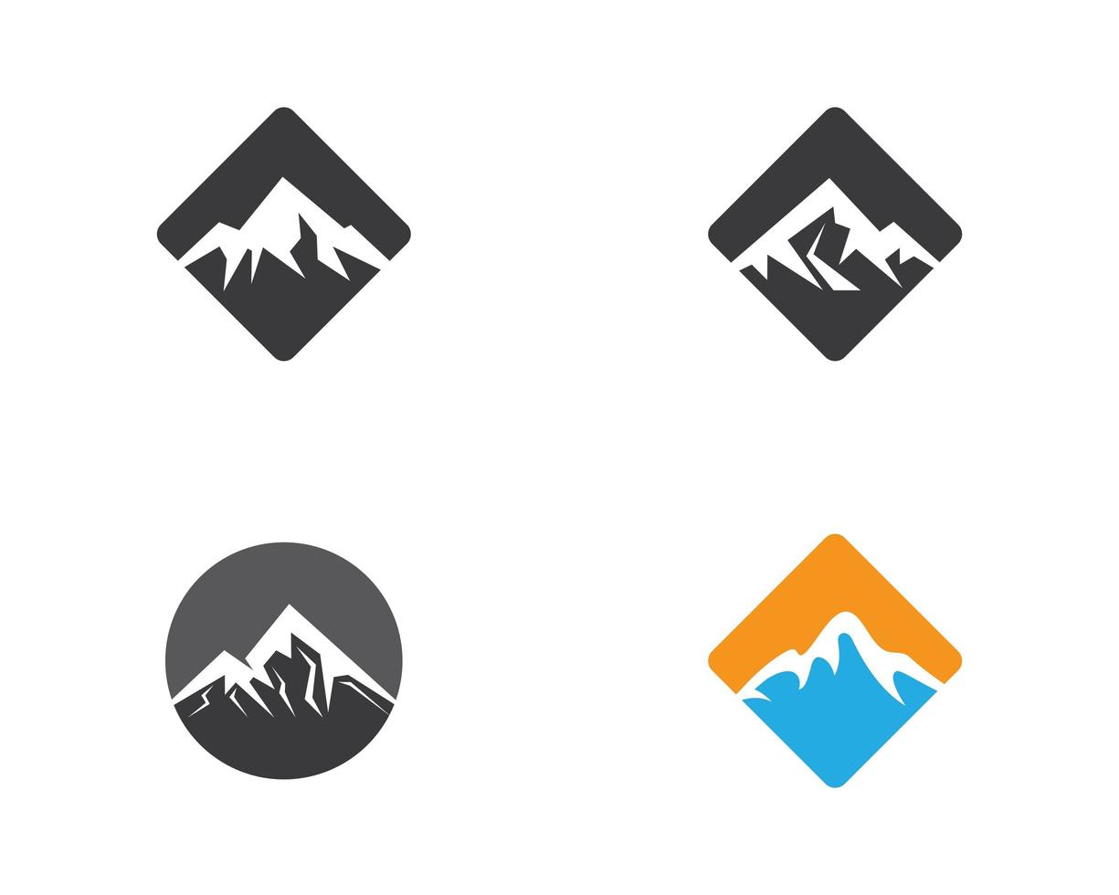 diseño de conjunto de logotipo de montaña vector