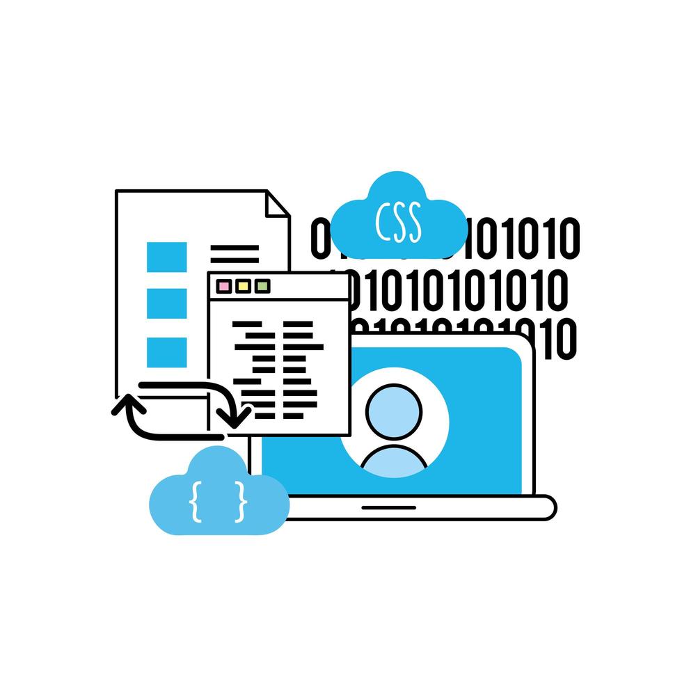 Programming and coding concept design  vector