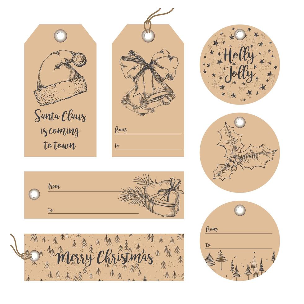 Christmas tag collection vector