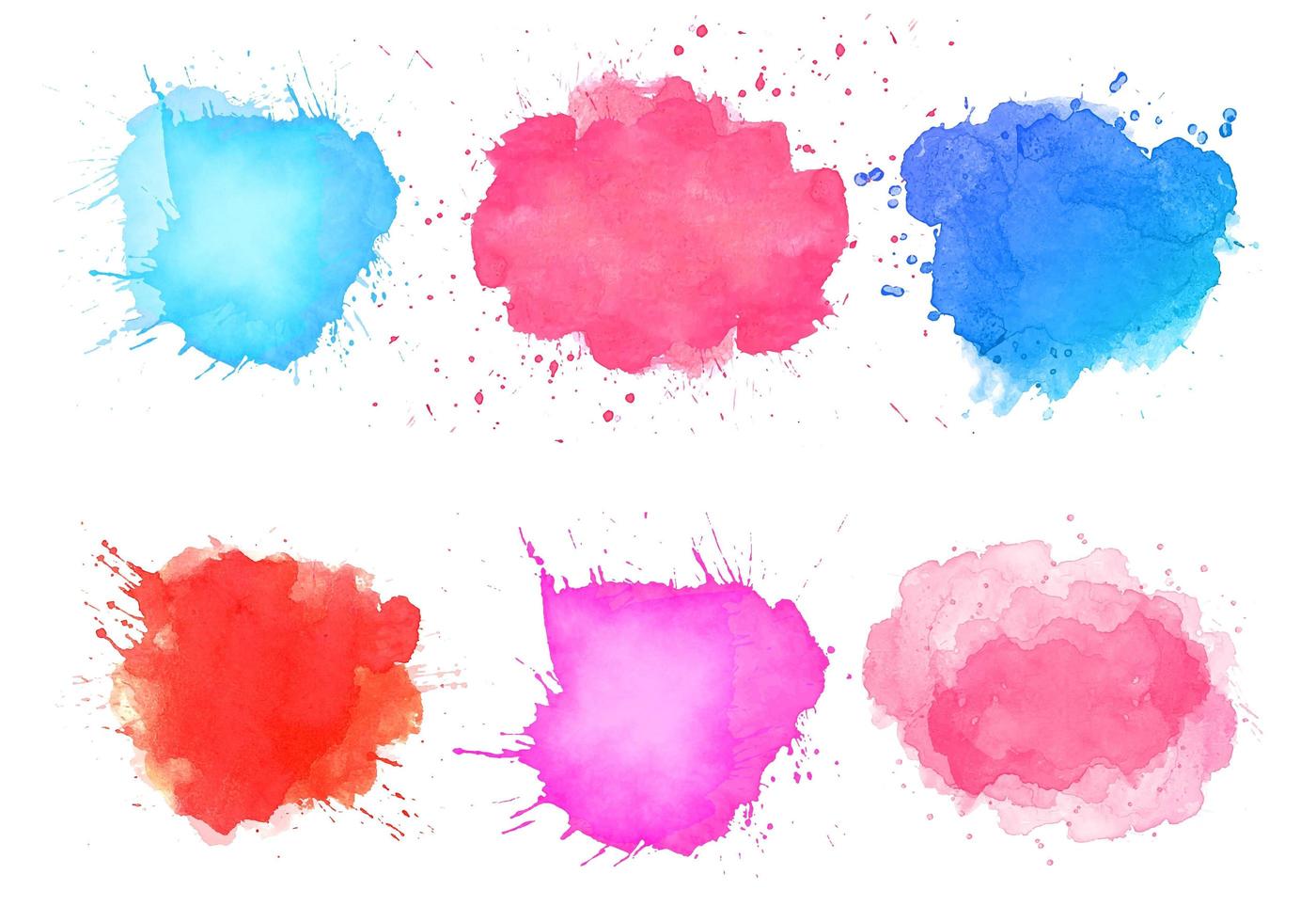 Abstract watercolor splatter stain set  vector