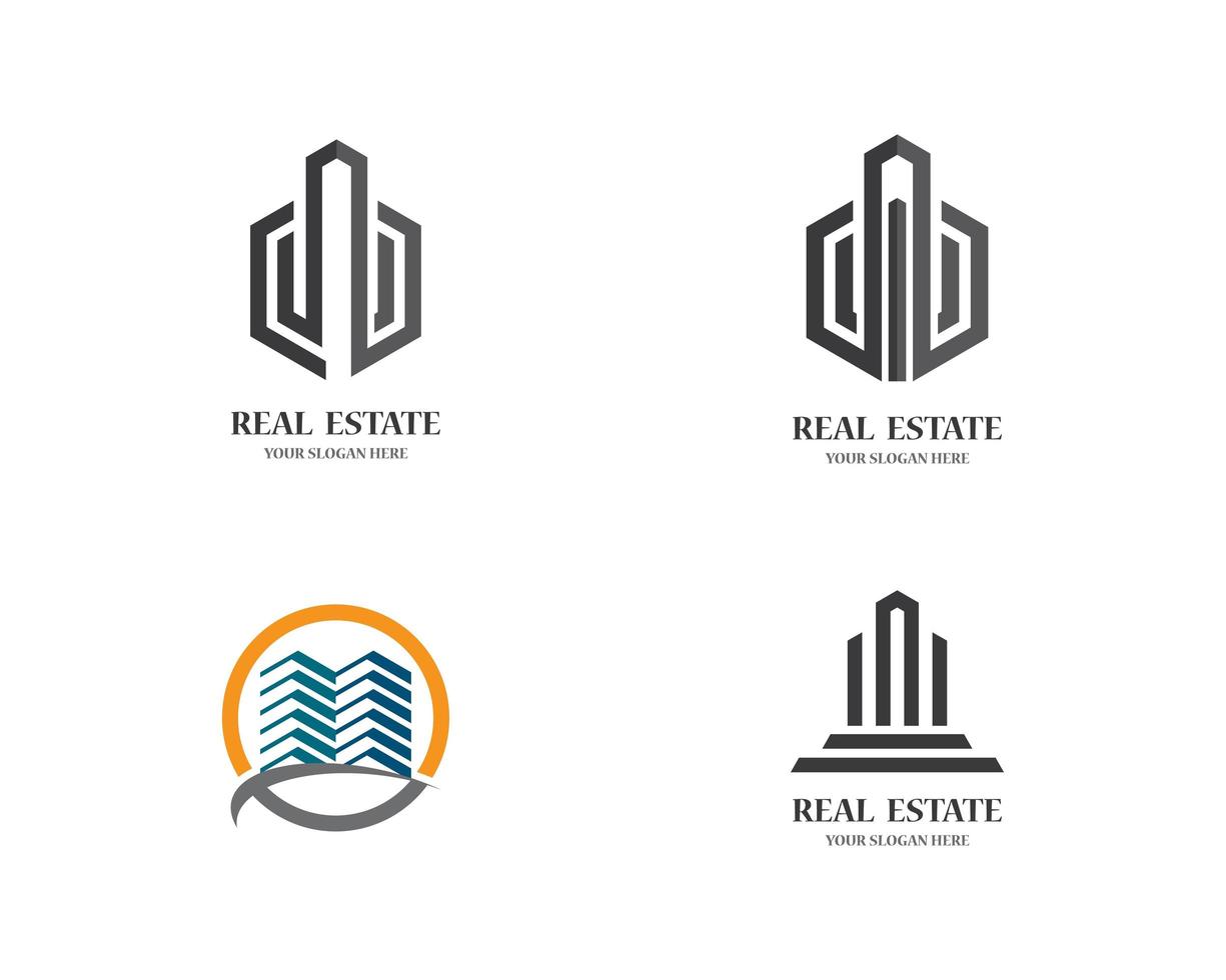 Real estate logo icon set vector