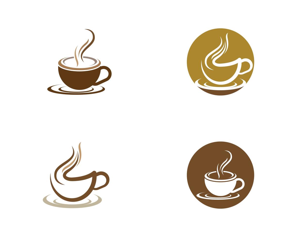 plantilla de conjunto de logotipo de taza de café vector