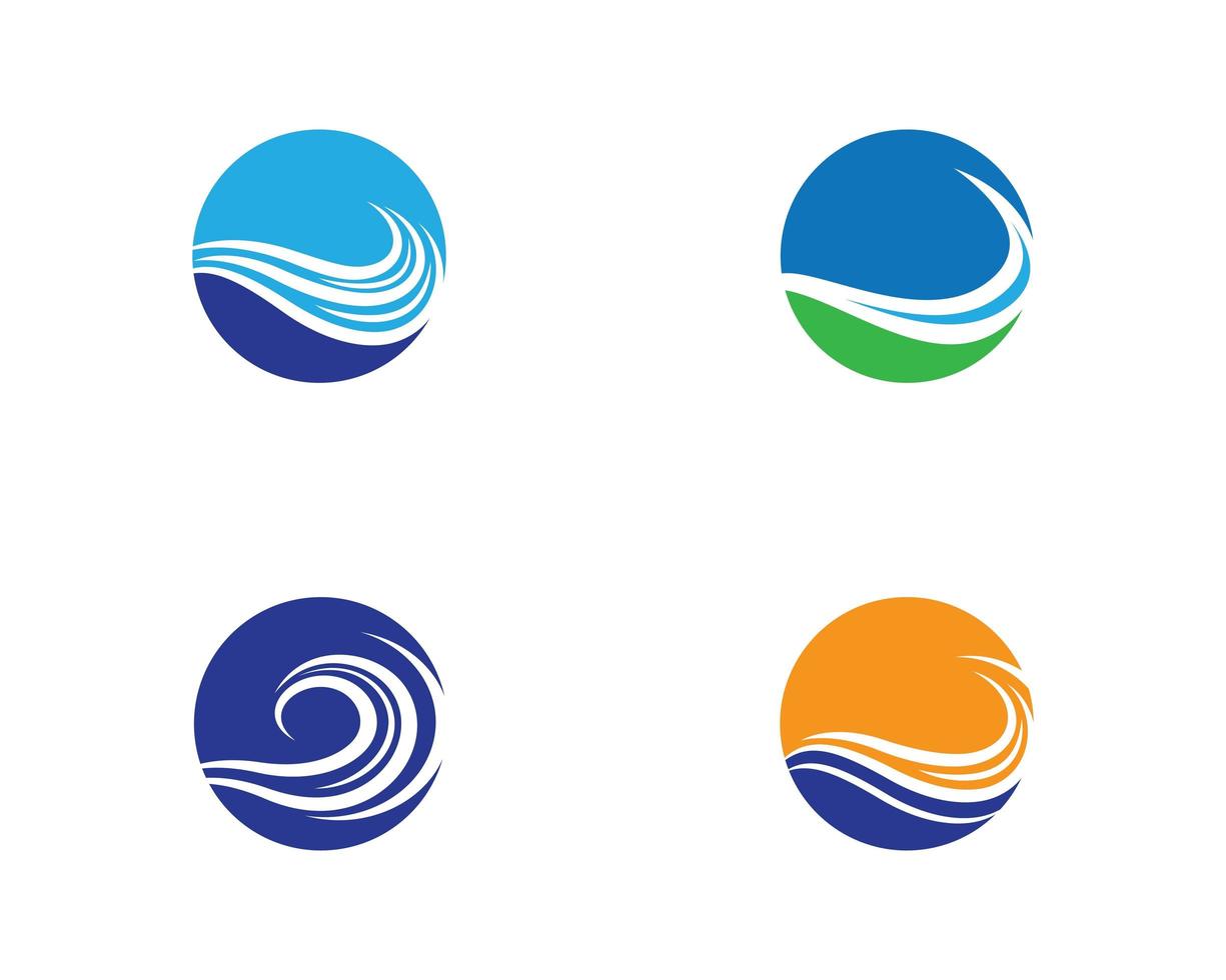 conjunto de logotipo de onda de agua vector