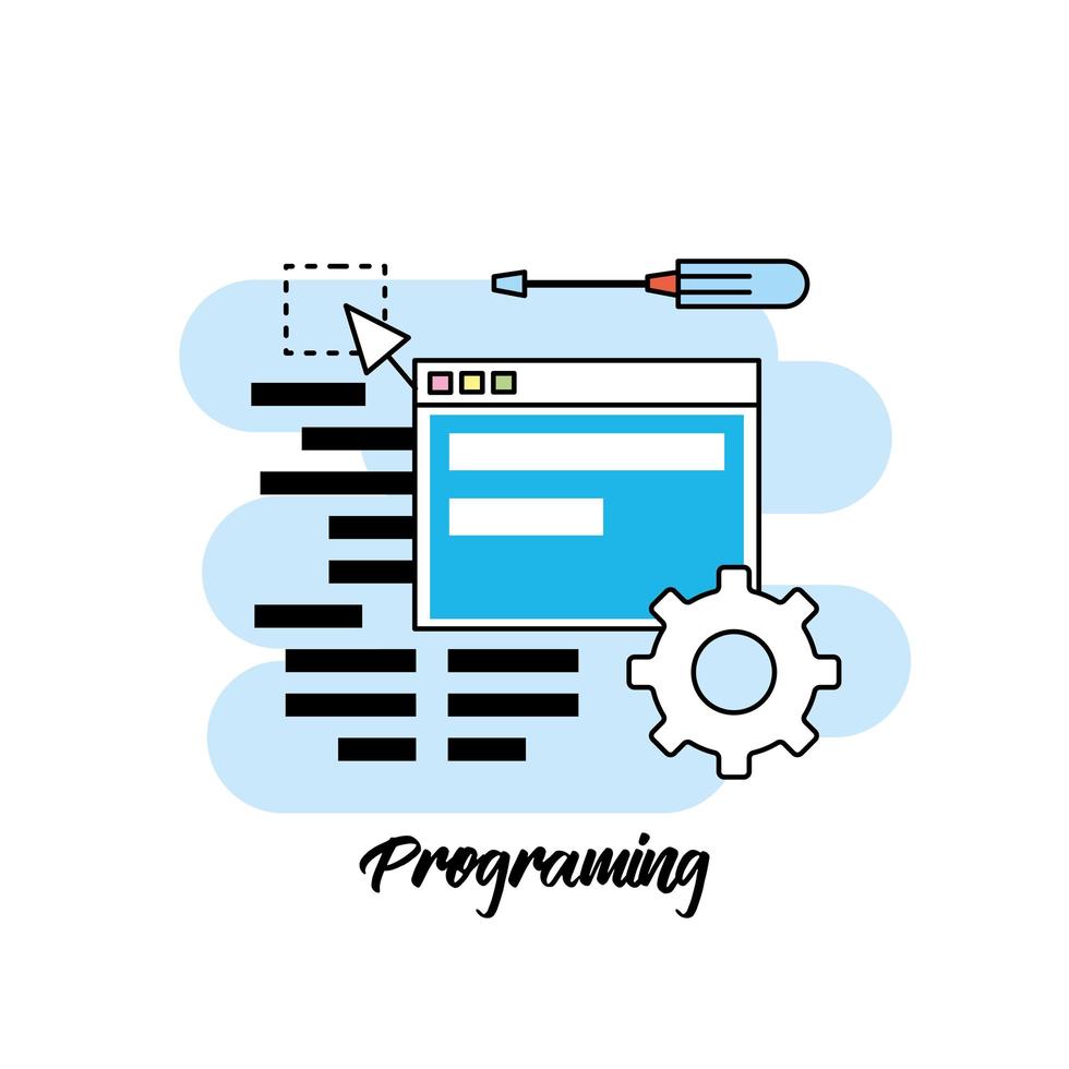 Programming and coding concept design  vector