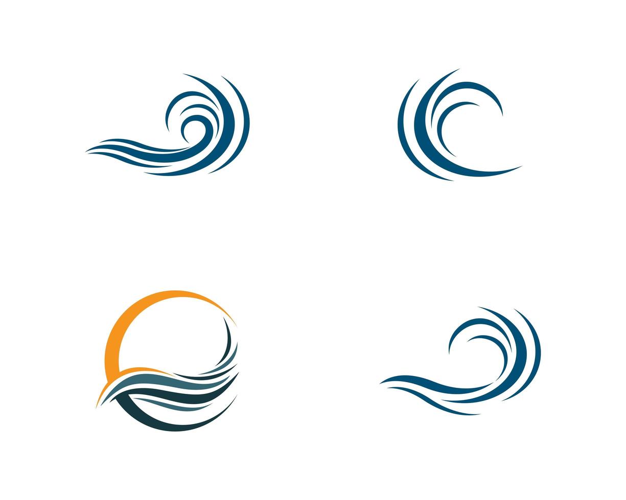 conjunto de logotipo de onda de agua vector