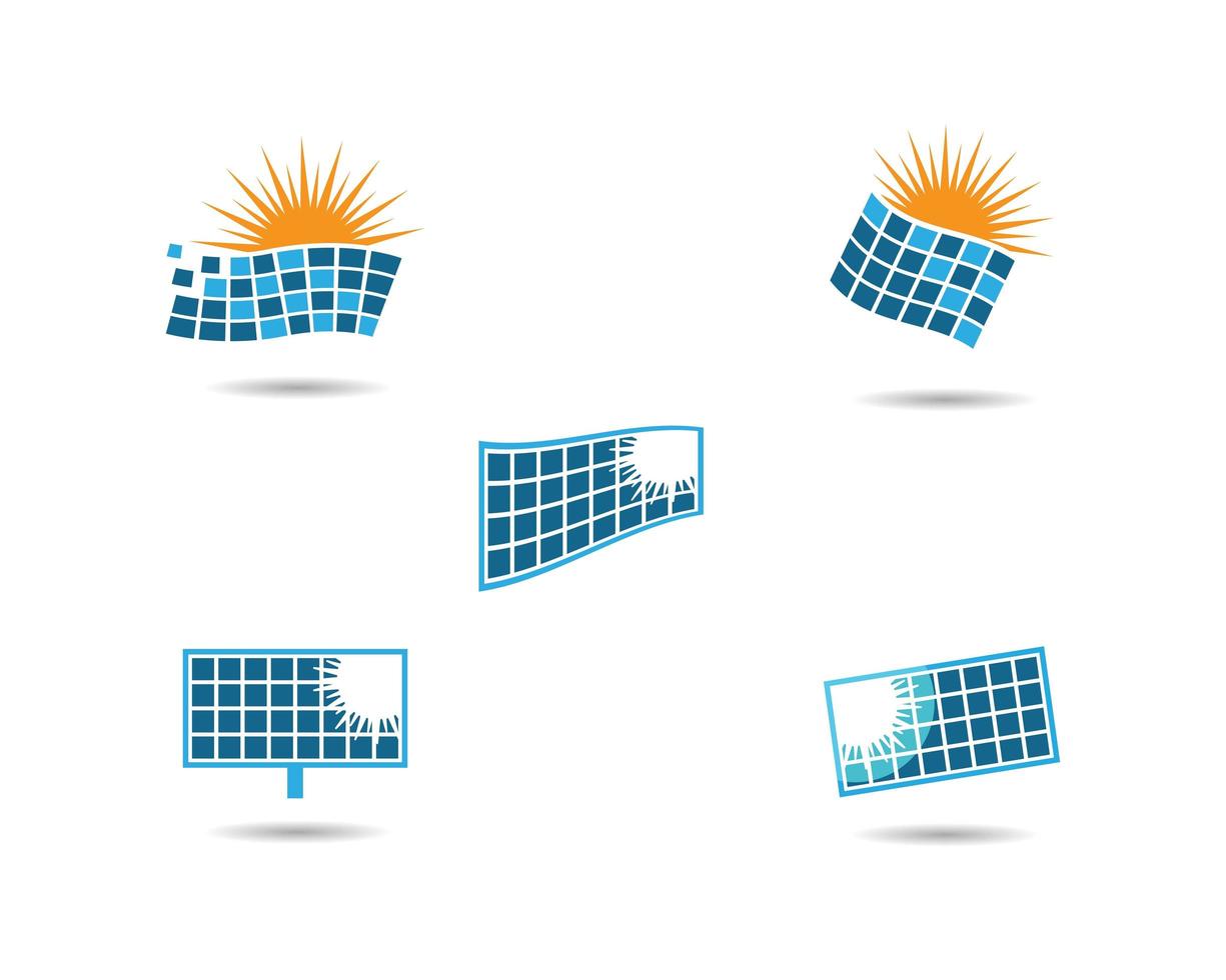 Solar panel logo set  vector