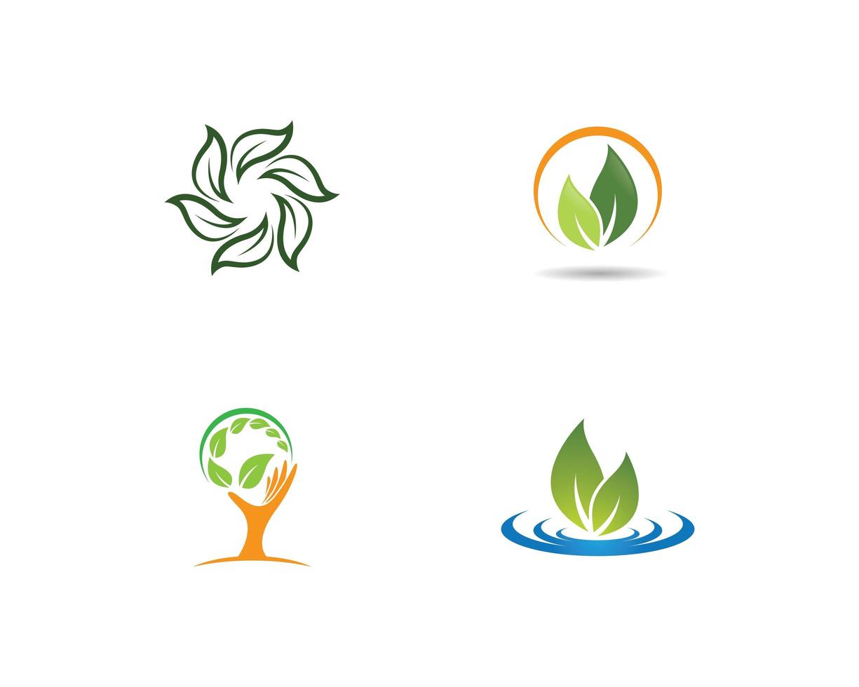 Ecology logo set template vector