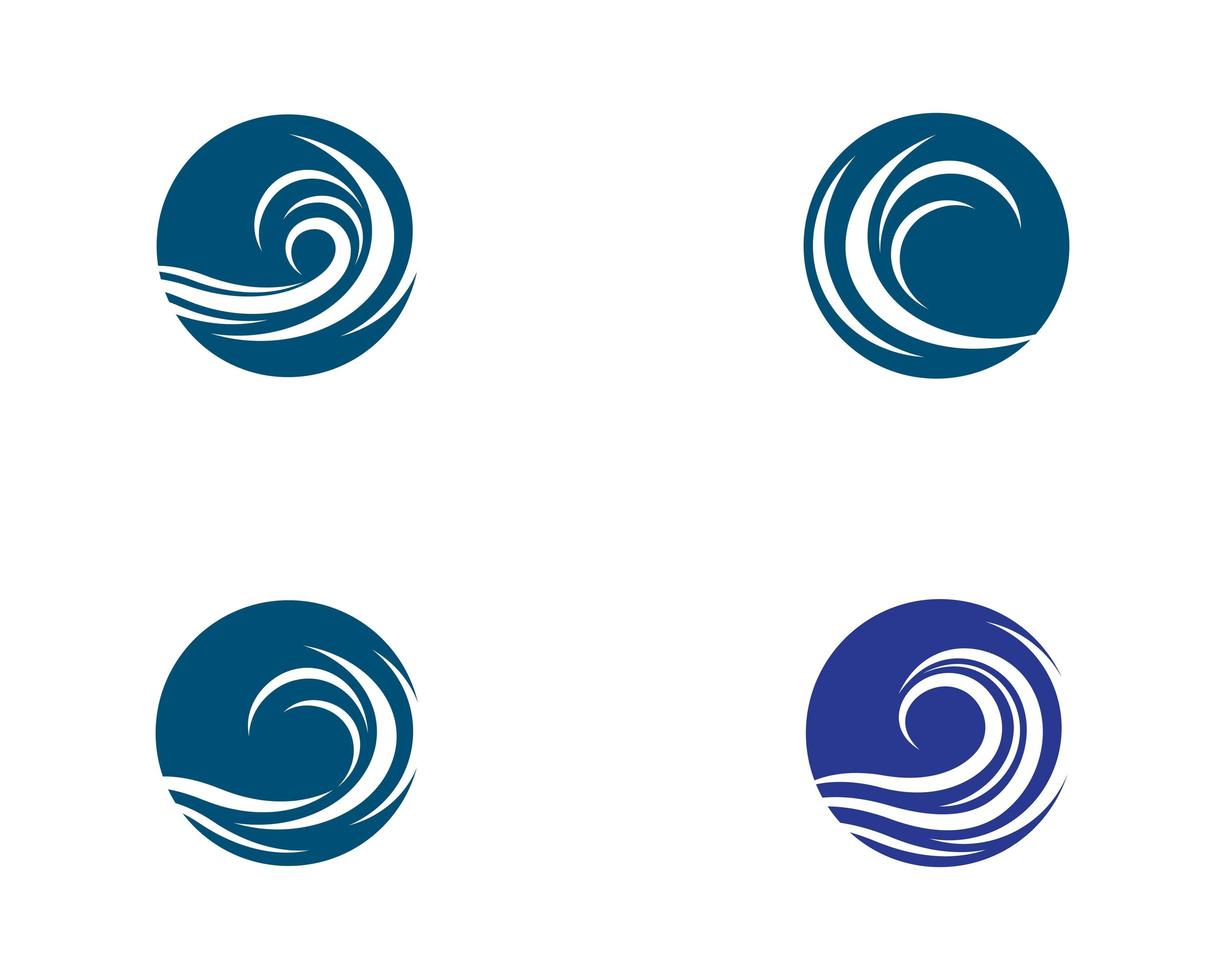 conjunto de logotipo de onda de agua vector