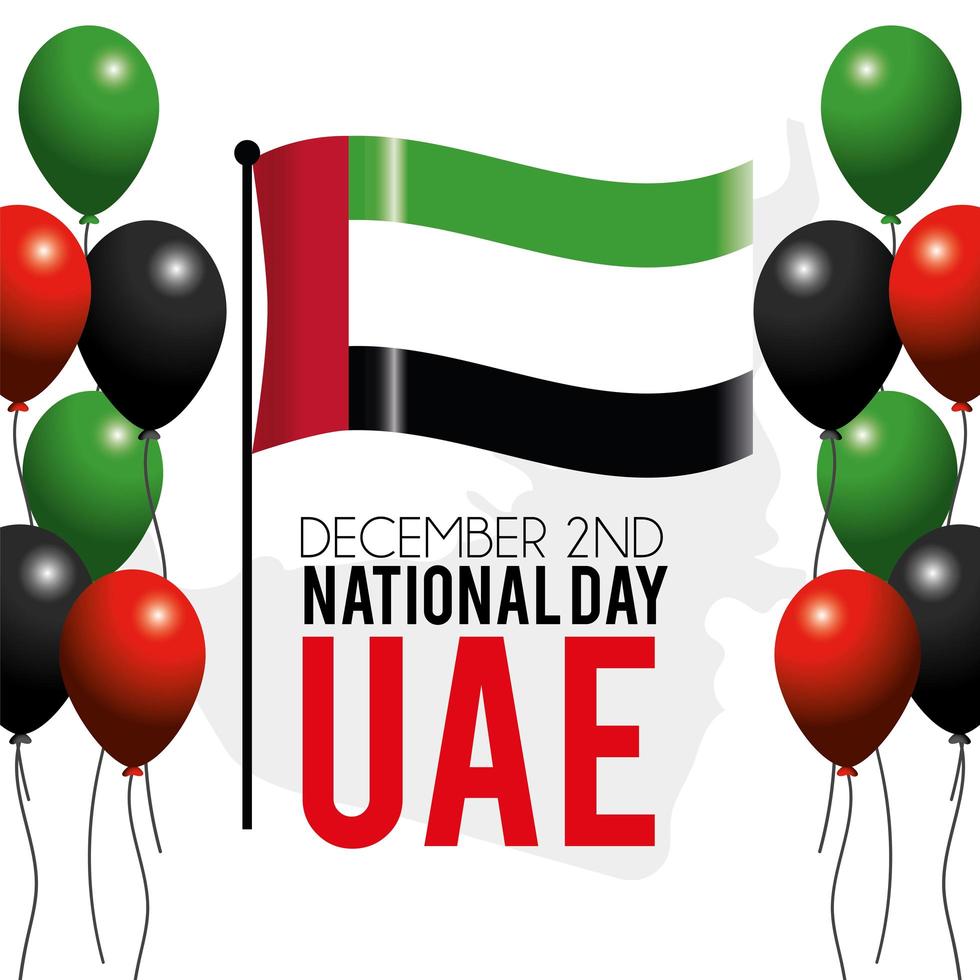 UAE banner with flag to celebrate the national day vector