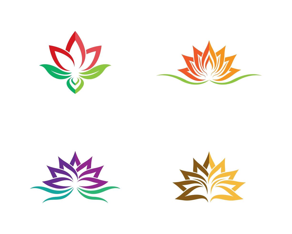 conjunto de logotipo de flor de belleza vector