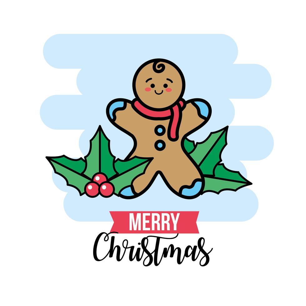 Christmas cookie celebration greeting card vector
