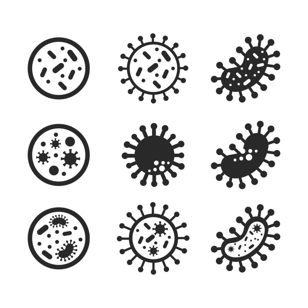 Virus icon set vector