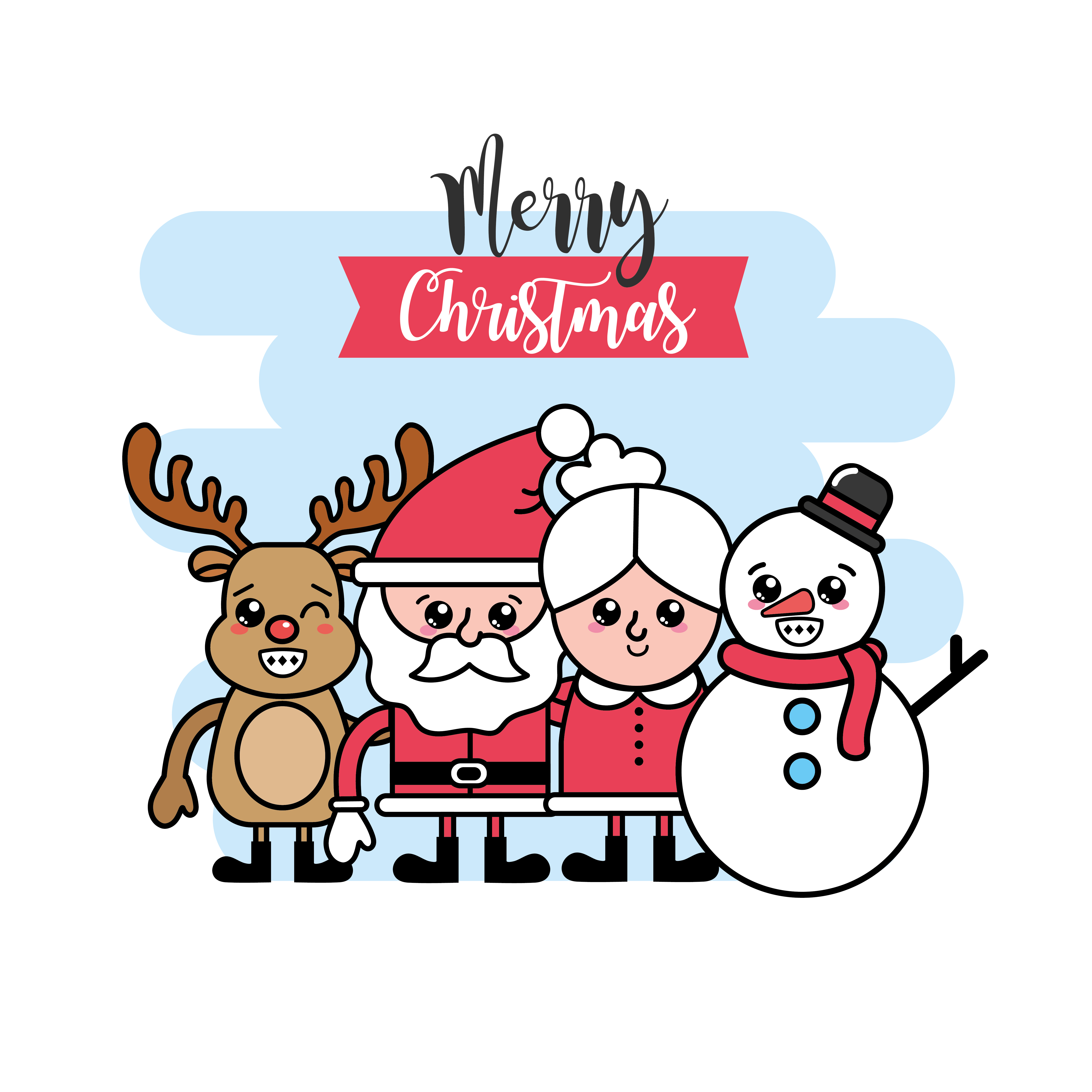 Christmas characters greeting card 1311682 Vector Art at Vecteezy