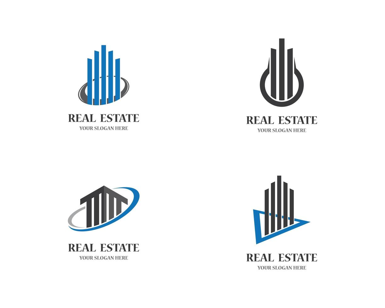 conjunto de logotipo inmobiliario vector