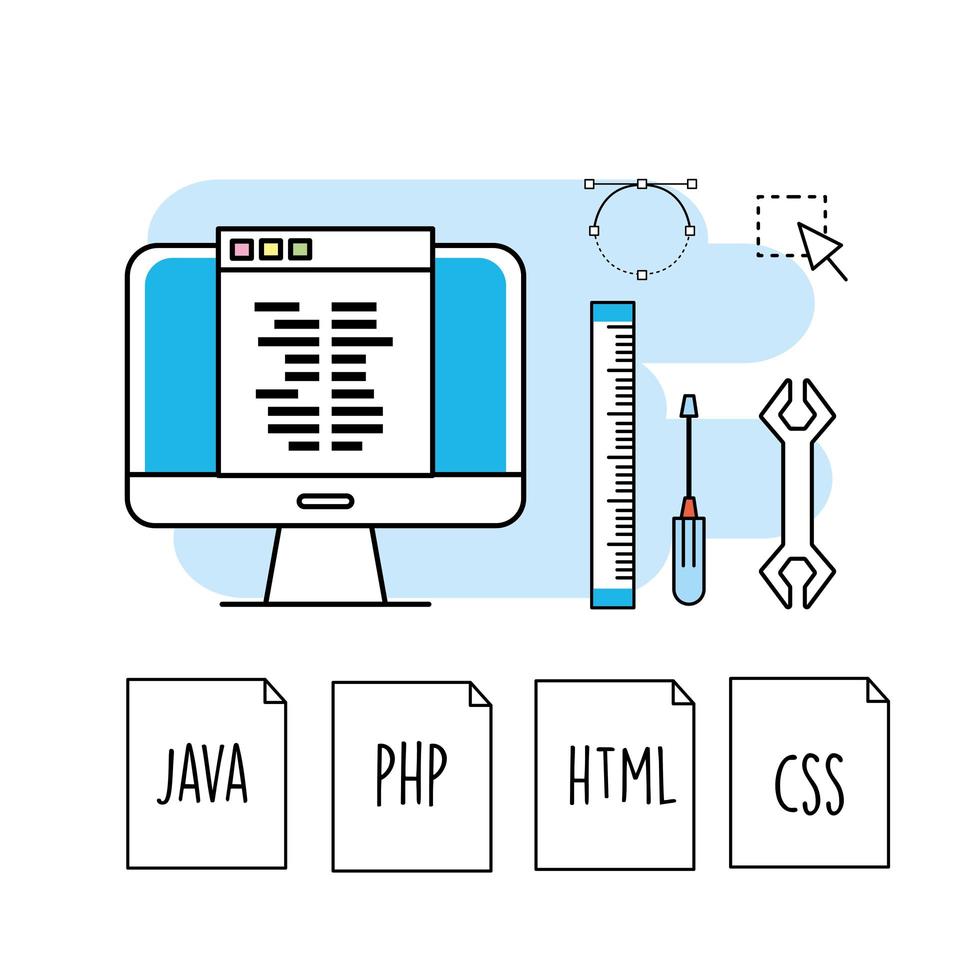 diseño de concepto de programación y codificación vector