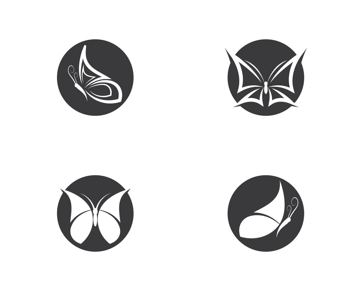 conjunto de logotipo de mariposa vector