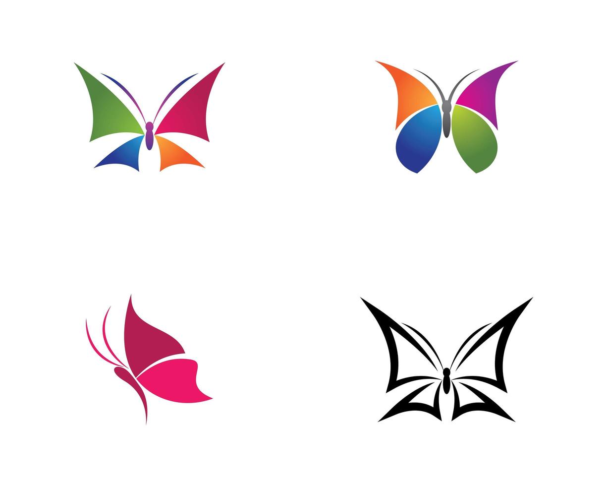 conjunto de logotipo de mariposa vector