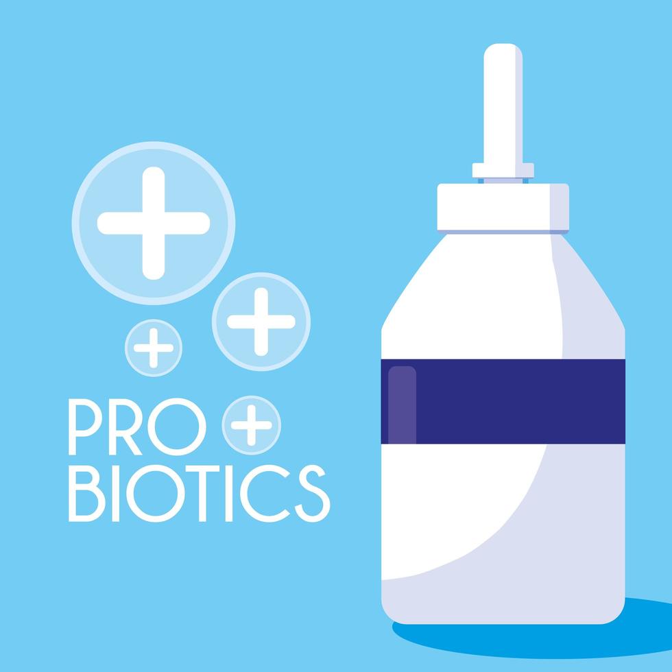 Bottle medicines probiotics icon vector