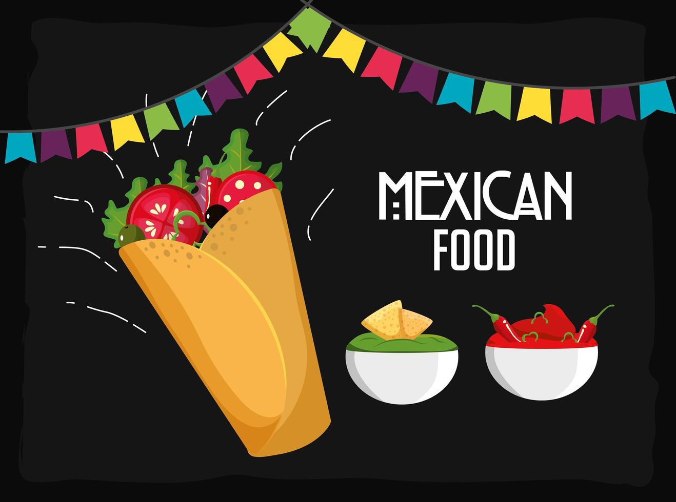 diseño de comida mexicana vector