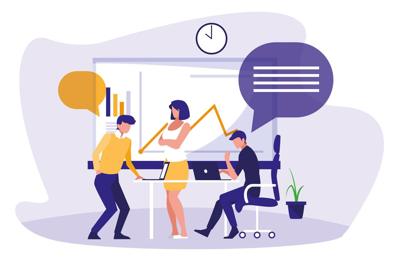 Business people elegant in the workplace vector