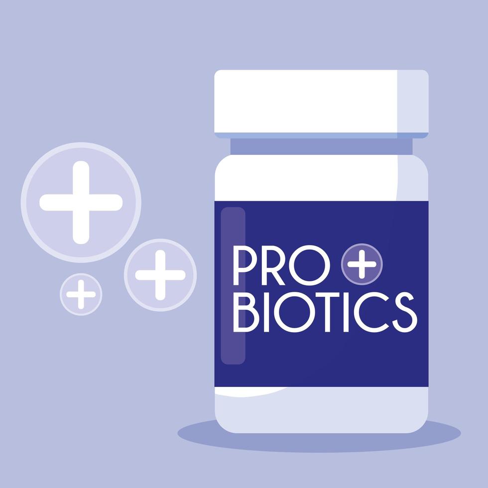 Bottle medicines probiotics icon vector