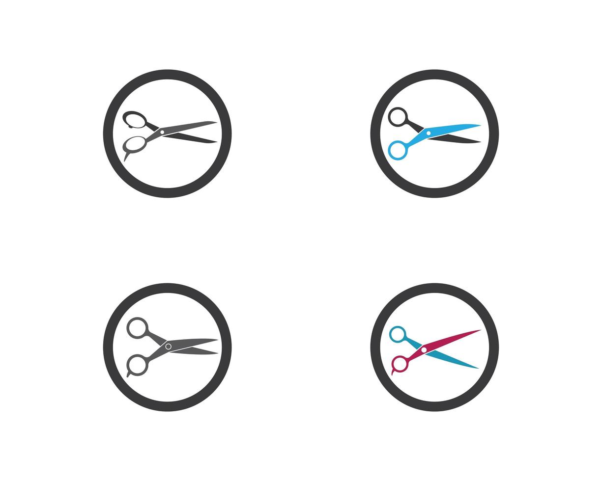 Scissors logo set template  vector