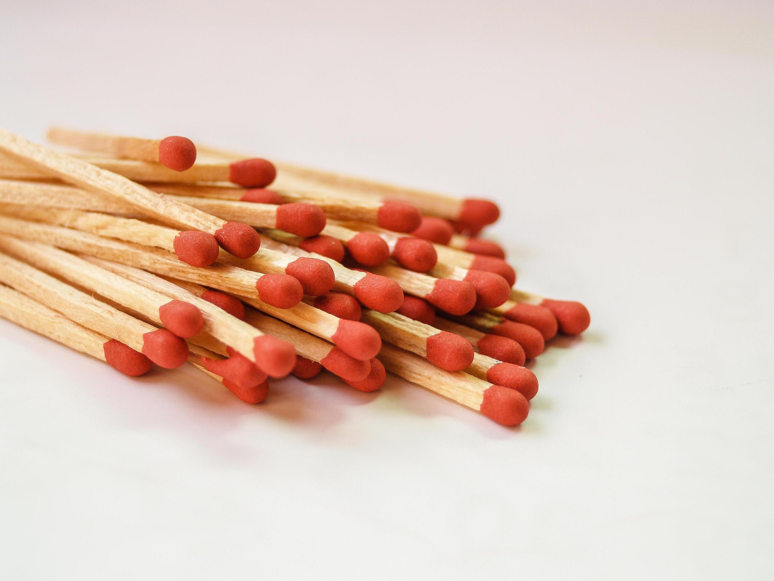 Pile of red match sticks 1311892 Stock Photo at Vecteezy