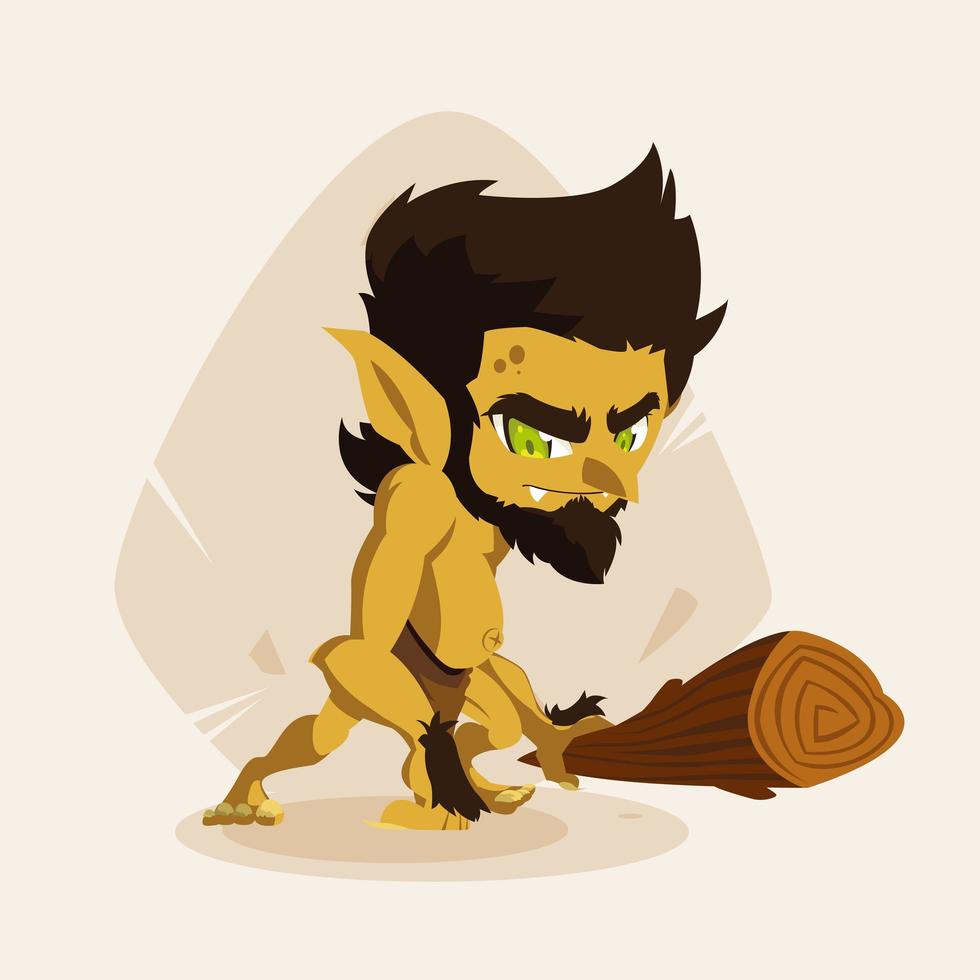 personaje de avatar de cuento de hadas feo cavernícola vector