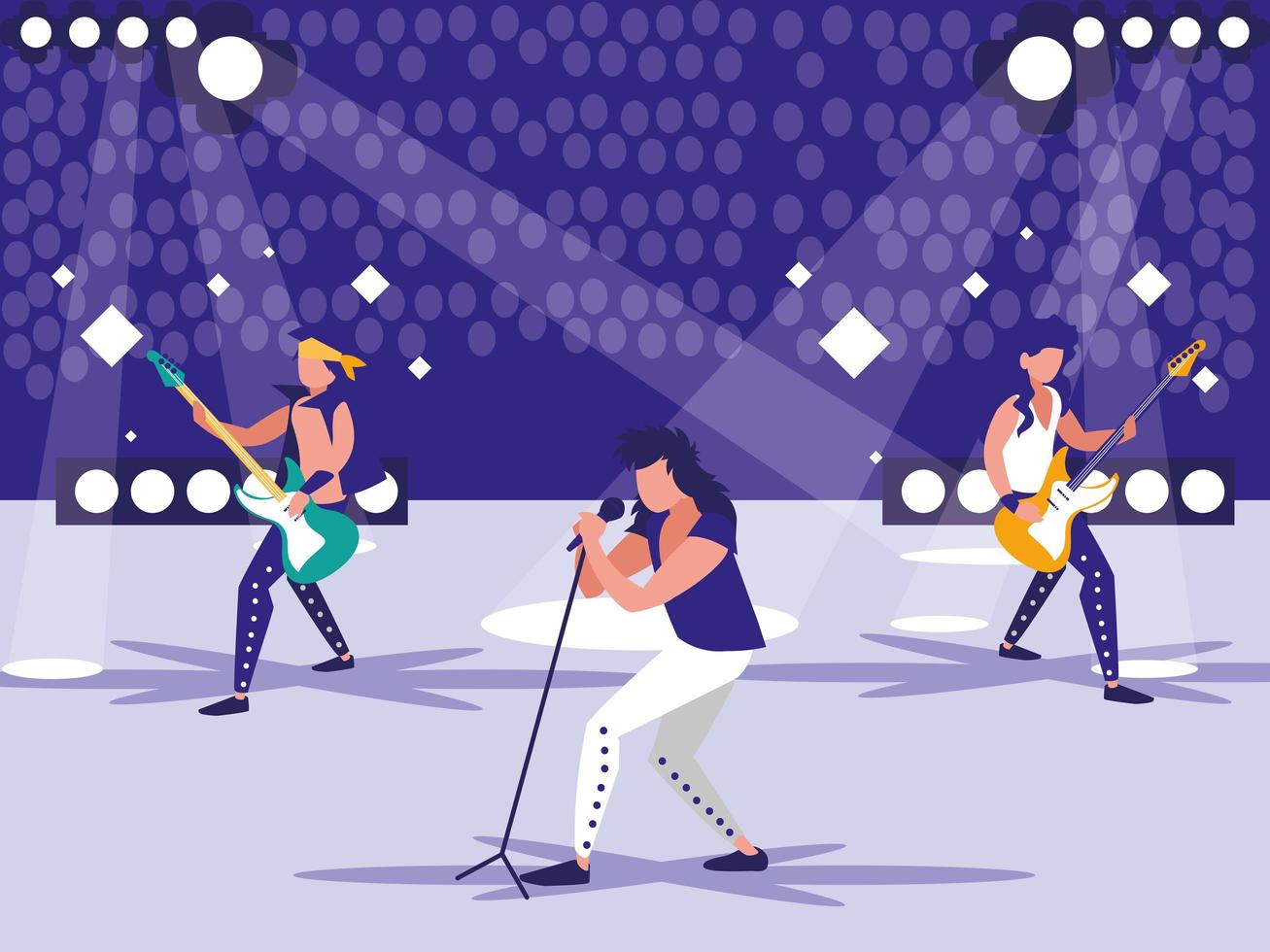 Stadium with rock concert vector