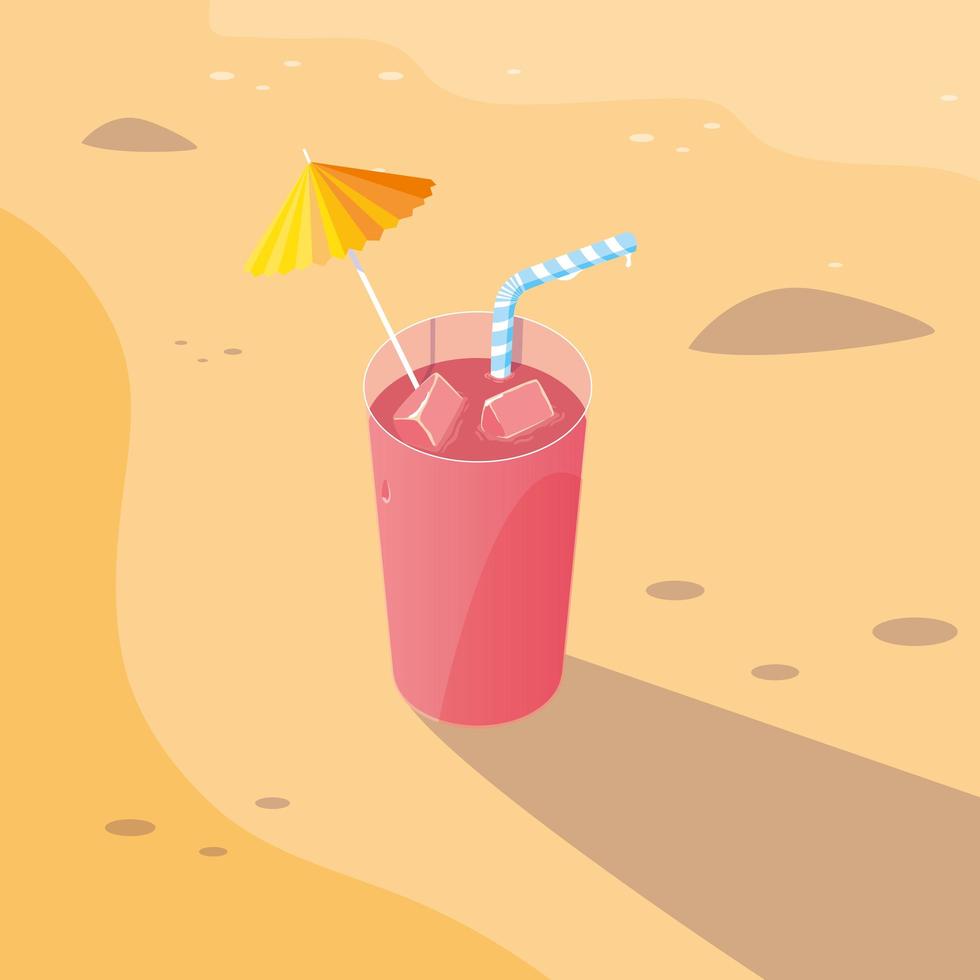 Juice in the beach design vector