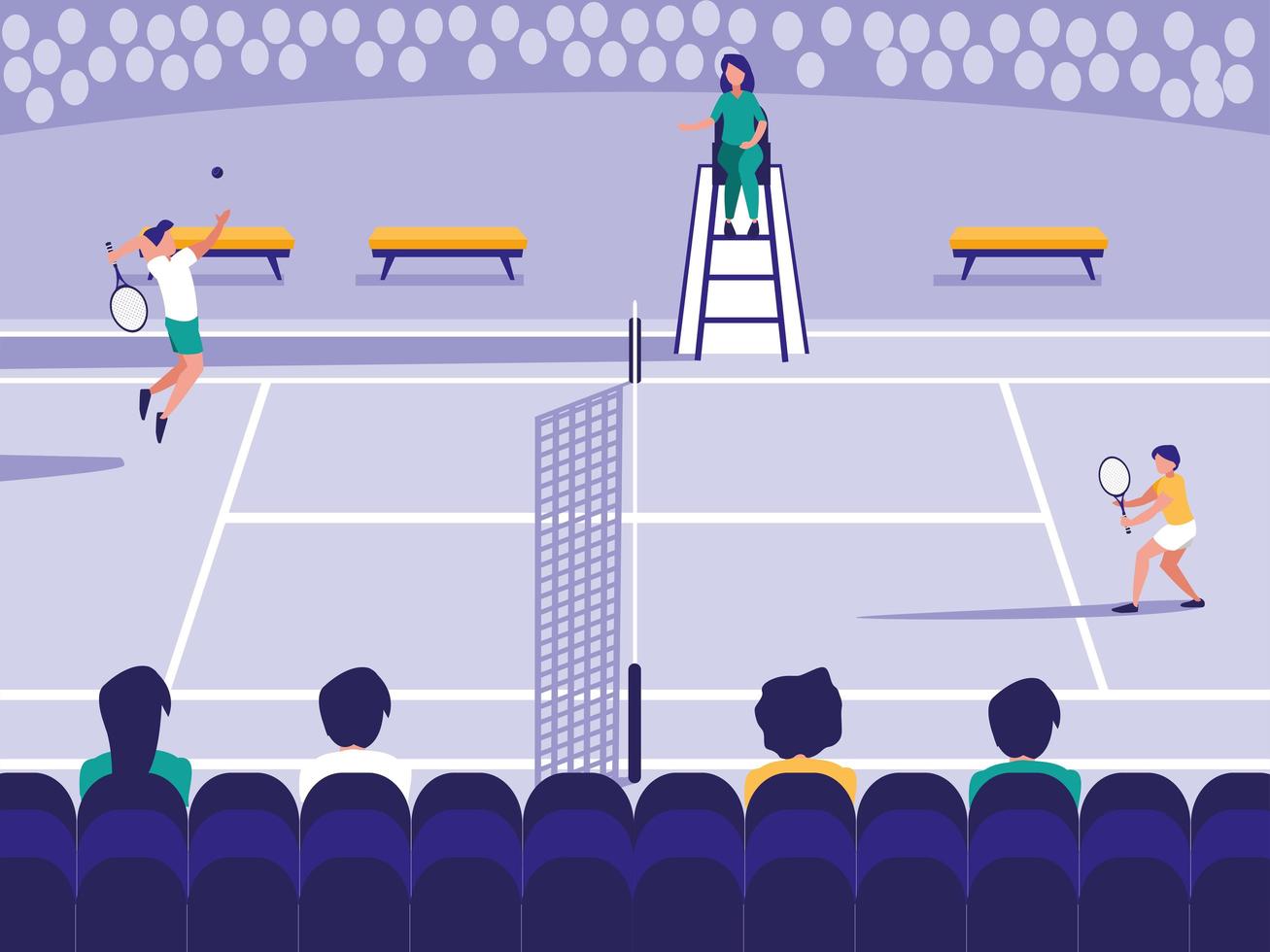 escena de la cancha de tenis vector