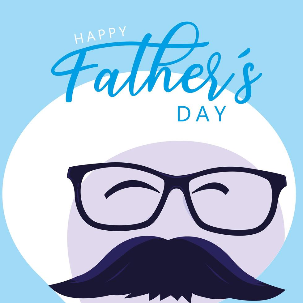 feliz dia del padre tarjeta con cara de caballero vector