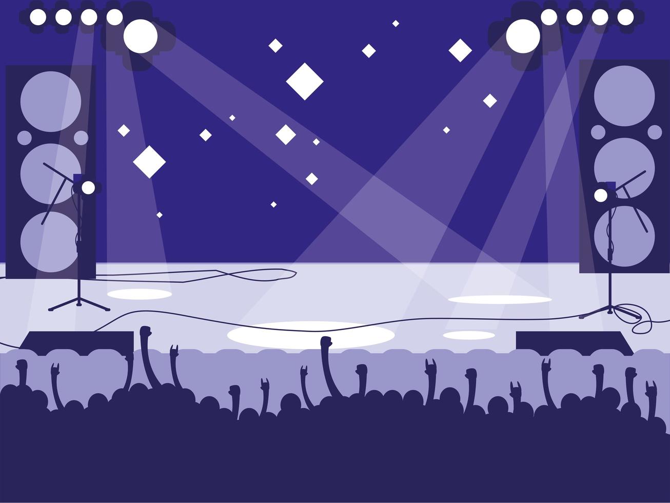 Stadium with rock concert vector