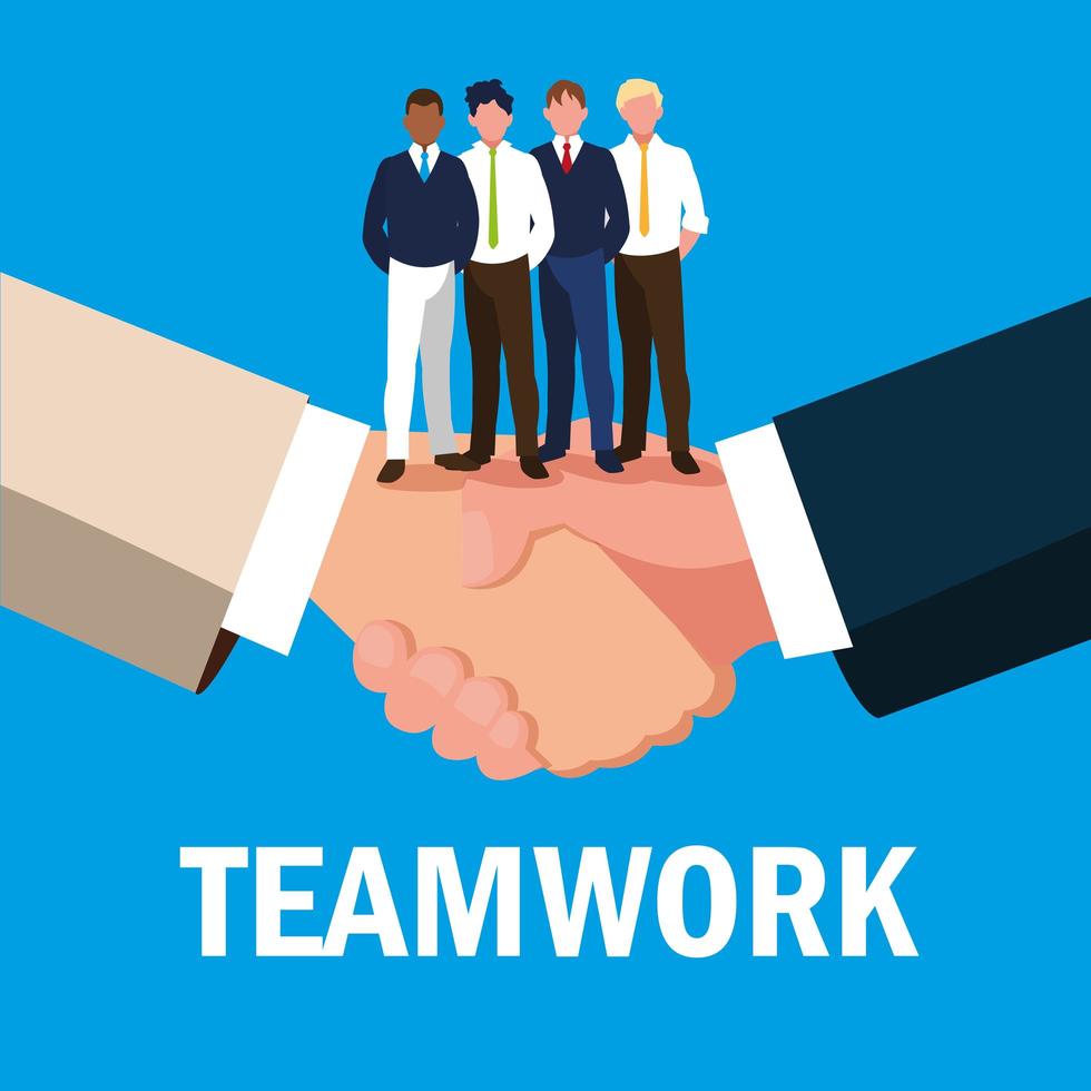 Teamwork with businessmen elegant vector