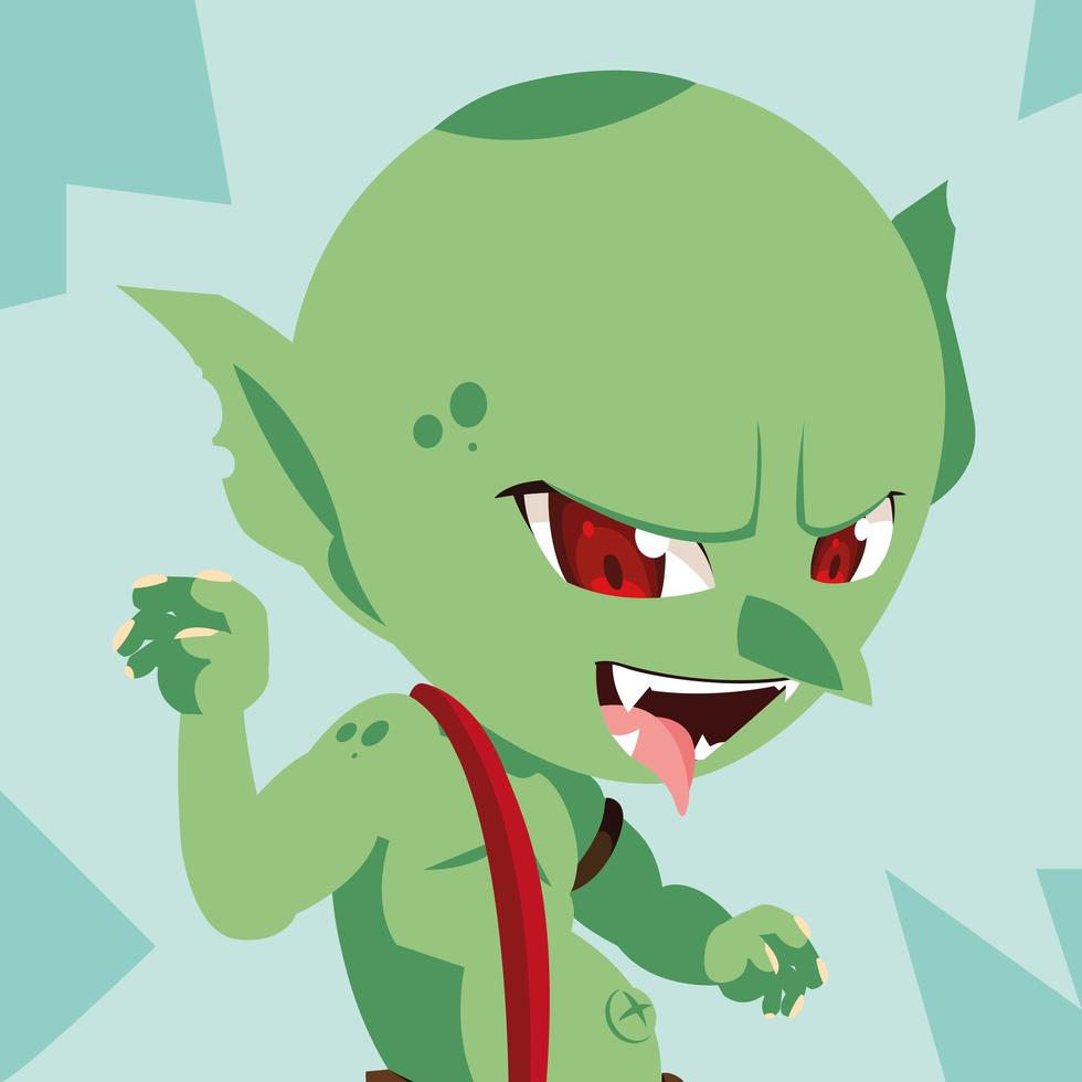 Ugly fairytale troll avatar character vector