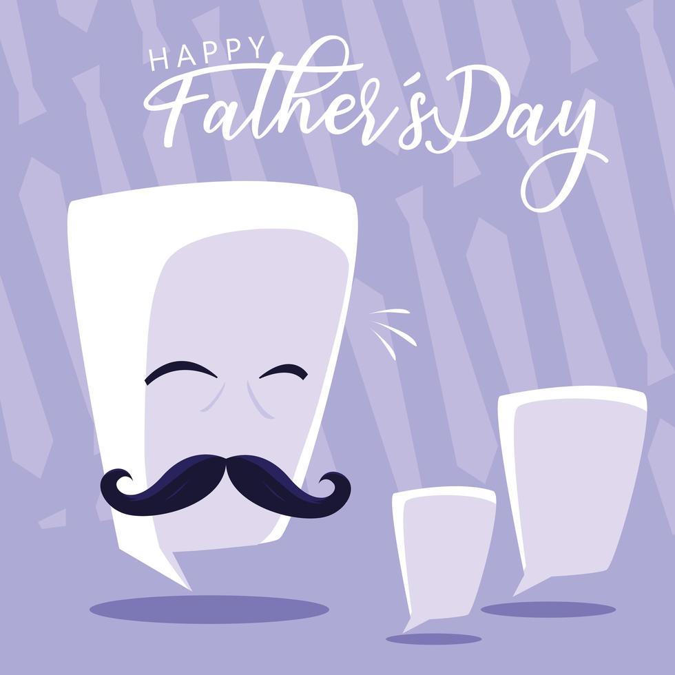 Happy father day with face and speech bubbles vector